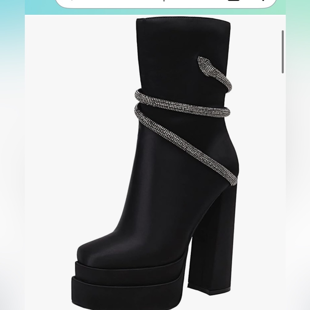 Elegant Black Platform Ankle Boots